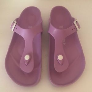 purple rubber birkenstocks